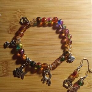 Gold Charm Bracelet with Gemstones